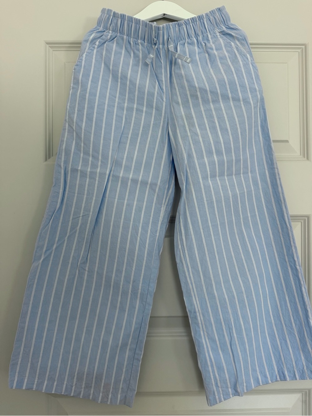 H&M Light Blue & White Striped Pants